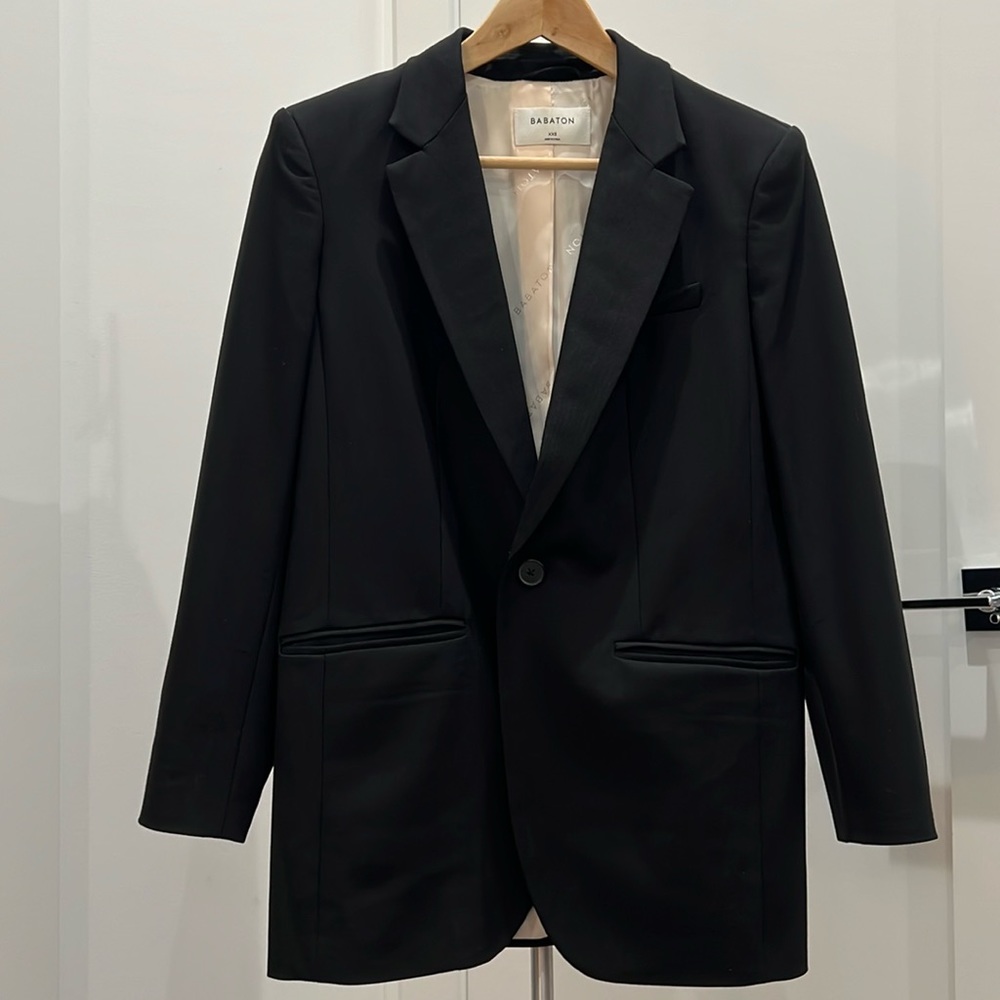 Aritzia BABATON Oversized Wool Black Blazer